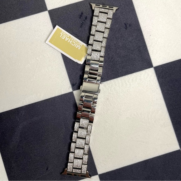 NEW✅AUTHENTIC✅MICHAEL KORS Pavé Silver-Tone Strap For 38mm and 40mm Apple Watch - Picture 6 of 8